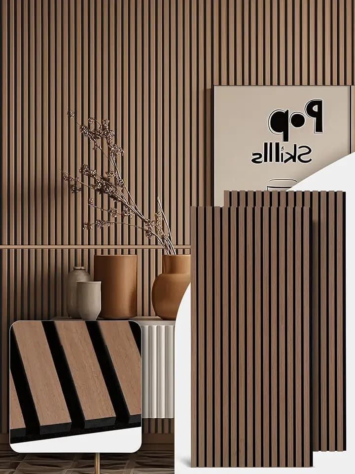 Mollywell Wood Panels for Wall, Teak, 2 Pcs, 47.2x23.6 in