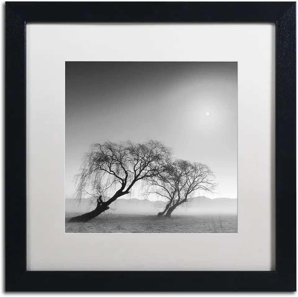 Framed Wall Art - Moises Levy ‘Reverencia’ Wall Decor with Matted Frame - Living Room, Kitchen, and Bathroom Art - 16x16