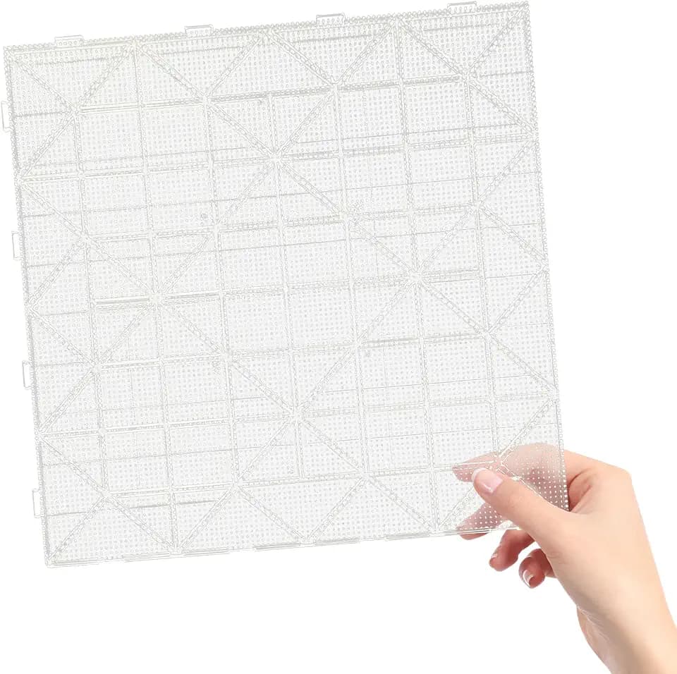 11x11 Extra Large Plastic Fuse Bead Board Pegboard Craft for Home Craft Kids DIY Creative Handmade Projects Enthusiasts, Square 2.6 mm Bead Boards, Clear