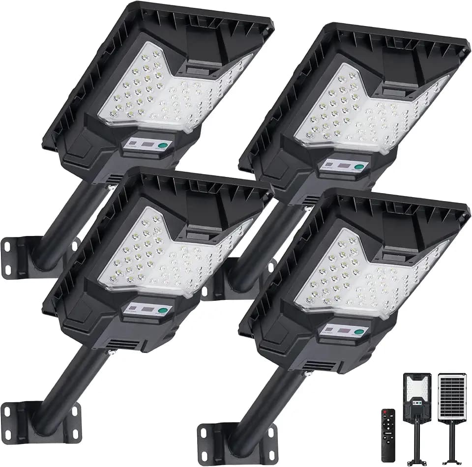 4-Pack Solar Street Lights Outdoor Waterproof Motion Sensor Lights