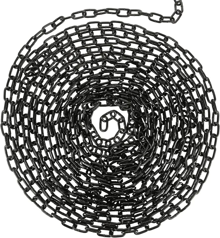 AKOLAFE 26.2 ft Long Black Chain Link 3/16" Heavy Duty Chain Bulk Decorative Chain for Hanging Hammock Chair Metal Porch Swing Chain Kit Carbon Steel Gate Chain for Outdoor Fence Boxing & Punching Bag