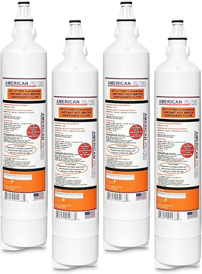 American Filter Company®, water filter, Model # AFC-F1000, Compatible with F-1000 F1000 Instant HOT Water Dispenser Filters 4-Filters