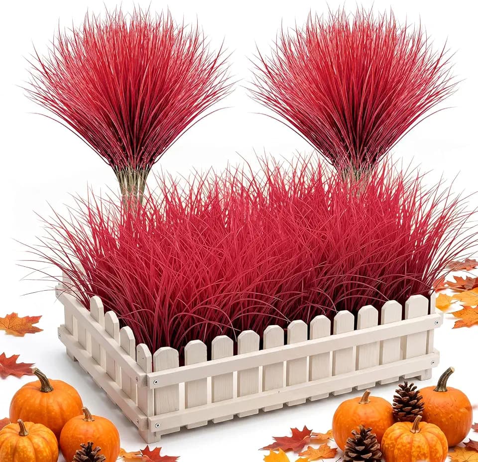 RECUTMS Fall Artificial Flowers Fake Wheat Grass Realistic Plastic Greenery