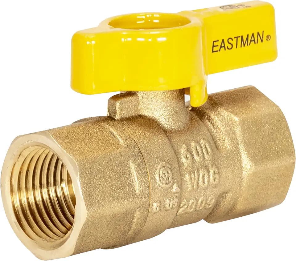 Eastman Straight Gas Brass Ball Valve, 1/2 in FIP x 1/2 in FIP, 1/4-Turn Handle, 60009