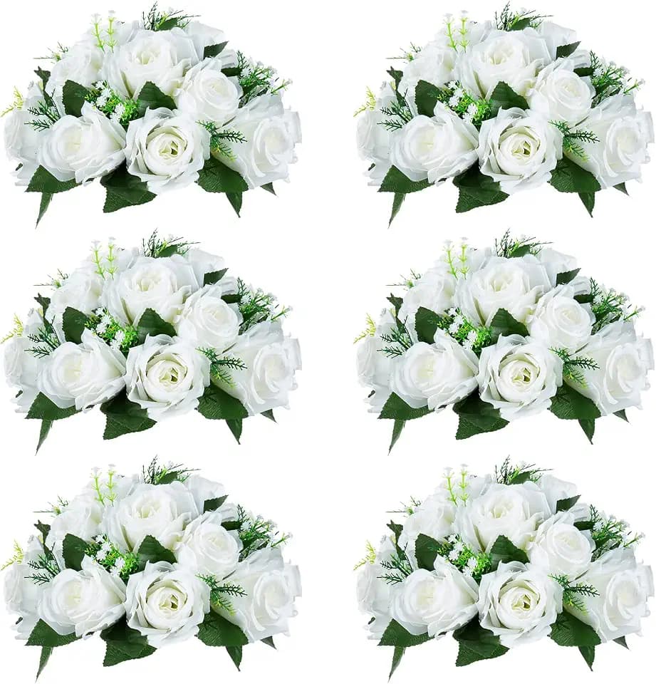 NUPTIO White Flower Centerpieces for Wedding Tables, Artificial Flower Ball