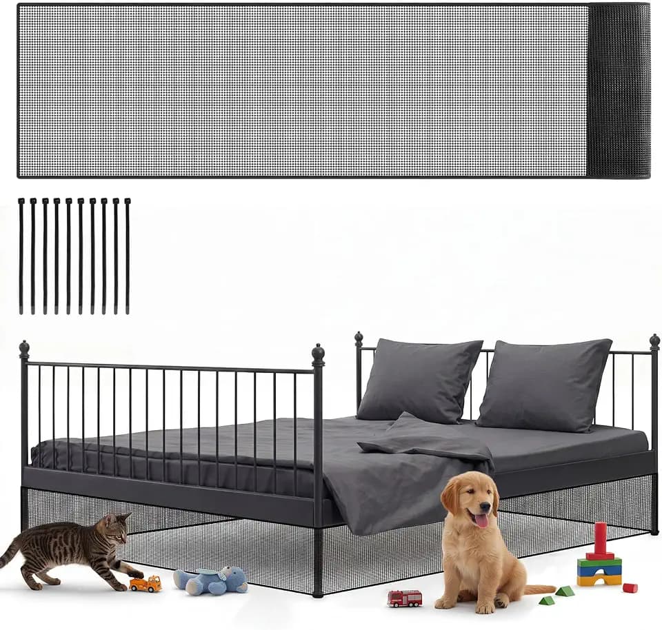 Pangda 240'' X 16'' Under Bed & Couch Blocker for Pets, PVC, Black