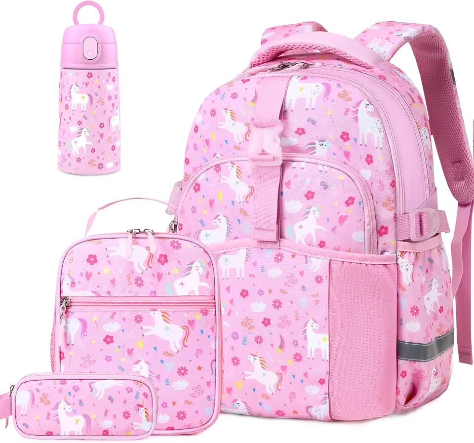 Kids Backpack for Girls, Toddler Backpack with 13OZ Water Bottle