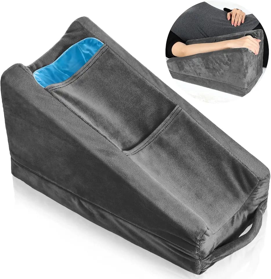 Buryeah Dark Gray Arm Elevation Pillow 2 Pocket, Plush Material