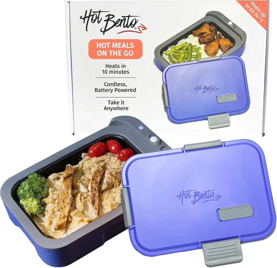 Hot Bento – Self Heated Lunch Box and Food Warmer – Battery Powered, Portable, Cordless, Hot Meals for Office, Travel, Jobsite, Picnics, Outdoor Recreation, Kitchen Meal Prep, Very Perri
