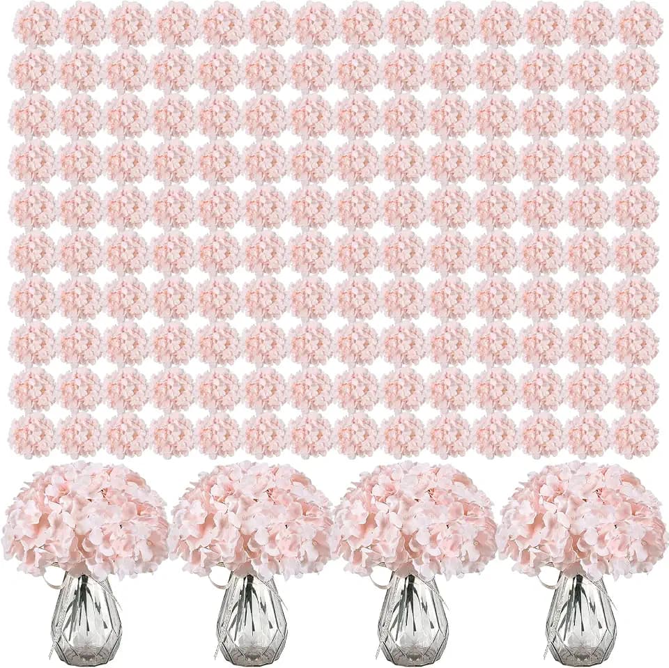 Auihiay 404Pcs Hydrangea Artificial Flowers Bulk, Faux Hydrangea Flowers