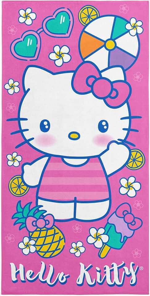 Northwest Hello Kitty Microfiber Beach Towel, 30" x 60", Vacay Kitty