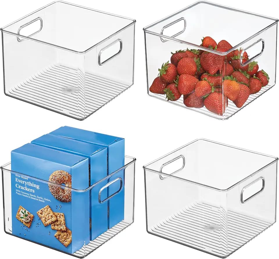 iDesign Clear Plastic Storage Bins, 4-Pack