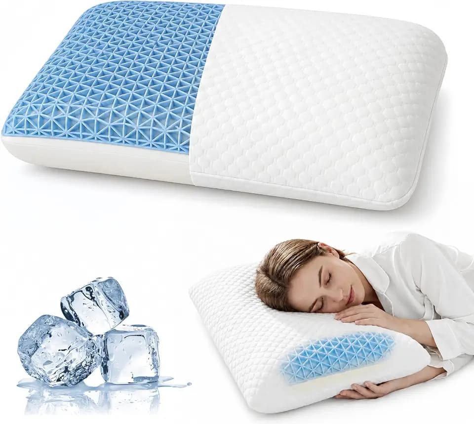 TPE Cooling Memory Foam Pillow, Neck Support for Hot & All Sleep Positions