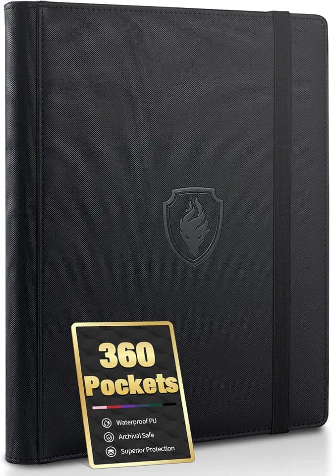 Premium 9 Pocket Card Binder for 360 Card, Fabmaker PU Trading Card Binder