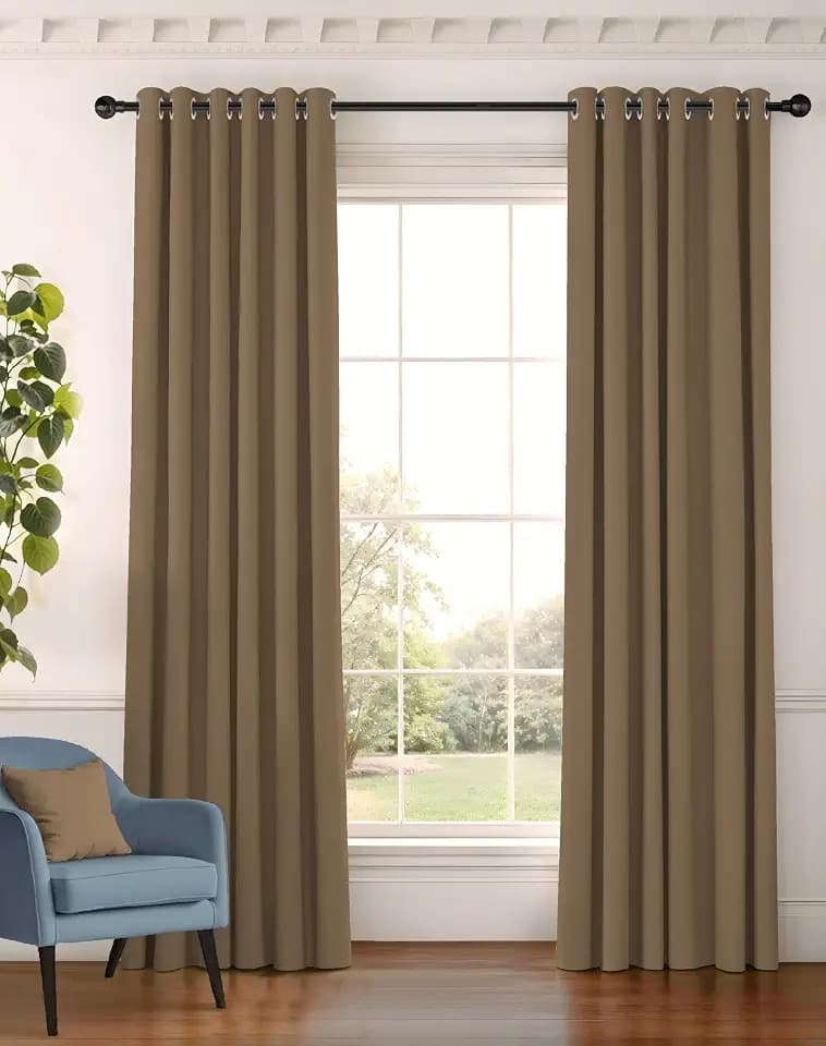 Casableu Sunblock Blackout Curtains for Bedroom Long 2 Panels, Thermal Insulated Room Darkening Curtains with Grommets, Soft Window Drapes for Living Room (Coffee, 50" W x 108" L (Pack of 2))