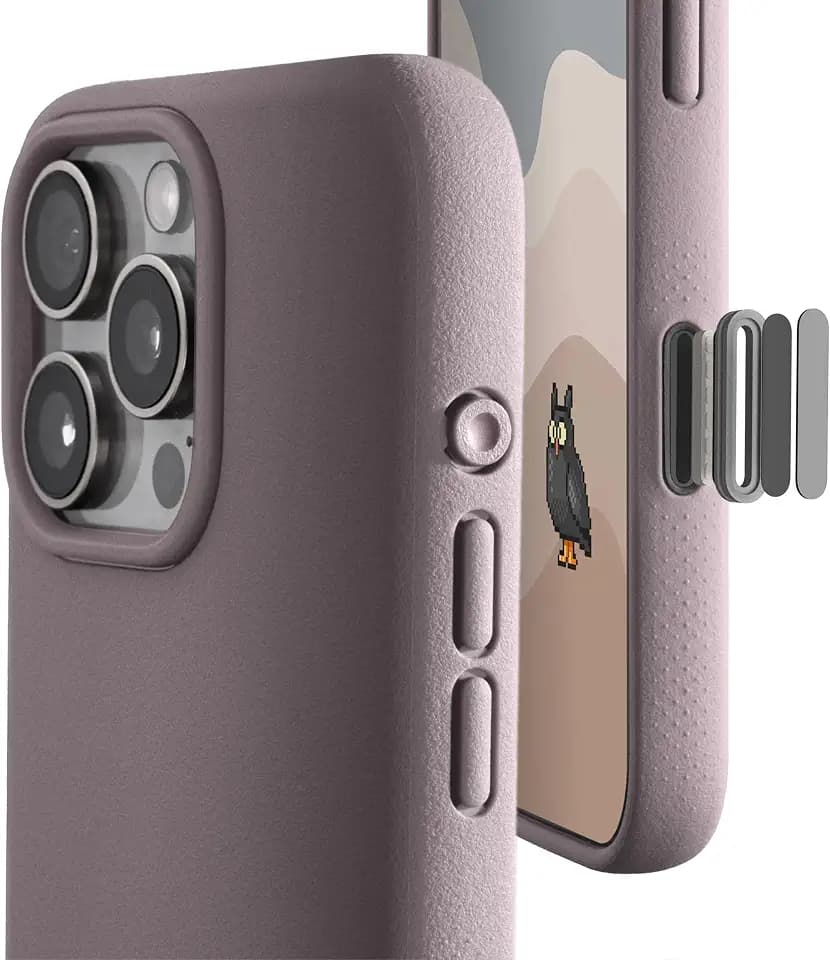 TineeOwl for iPhone 16 Pro Magnetic Case, Camera Control Button, Compatible with MagSafe, TPU, Minimalist, Slim/Thin, Grippy - Dune Series (Dusty Lilac, iPhone 16 Pro)