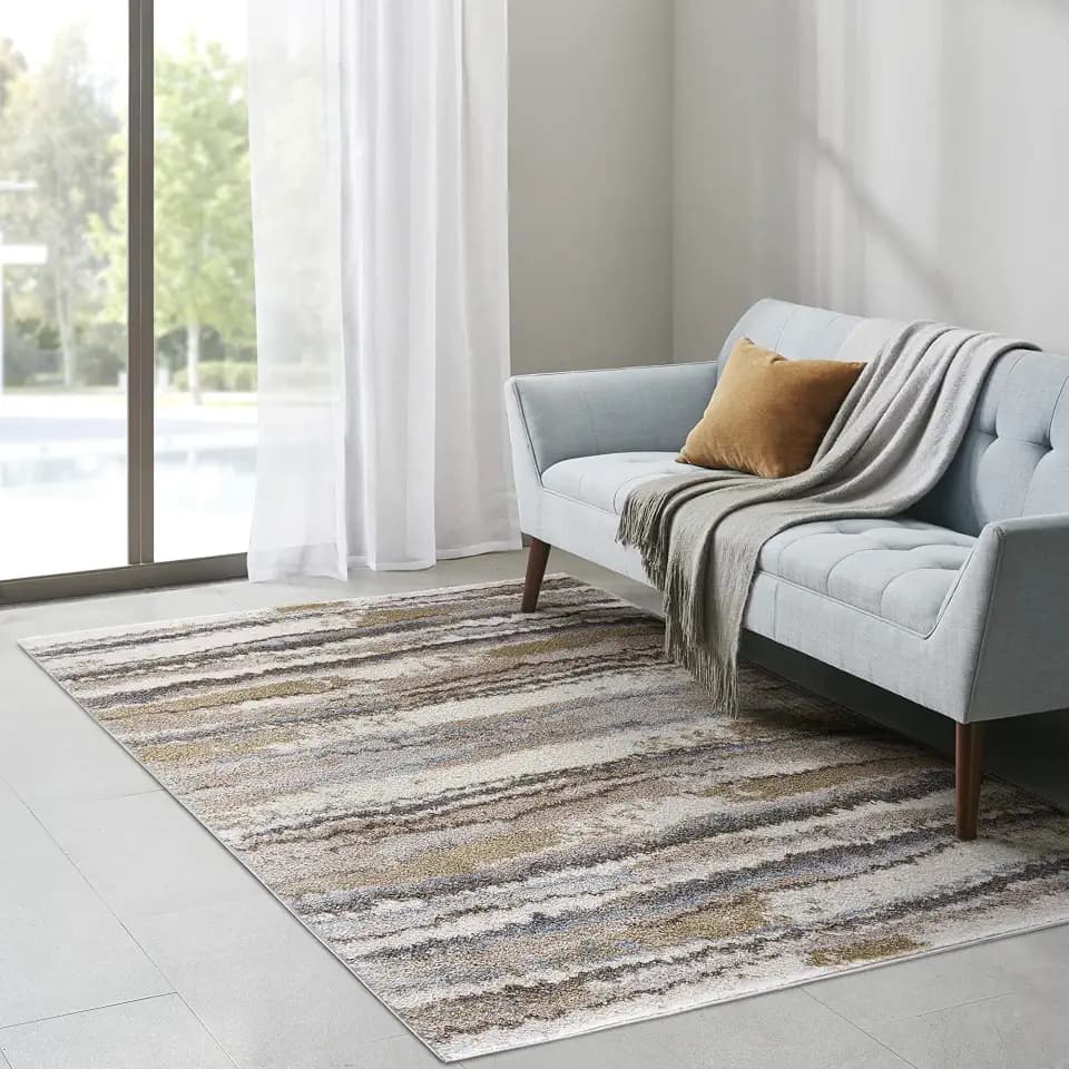 Madison Park Riley Woven Turkish Area Rugs for Living Room, Indoor Dining Accent Modern Home Décor, Ultra Soft Floor Carpets for Bedroom, 7'11"W x 10'L, Shag Watercolor