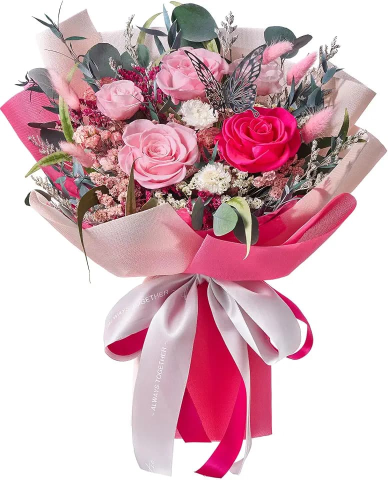 Flowers for Delivery Prime Forever Flowers Bouquet Roses Bouquet, Hot Pink