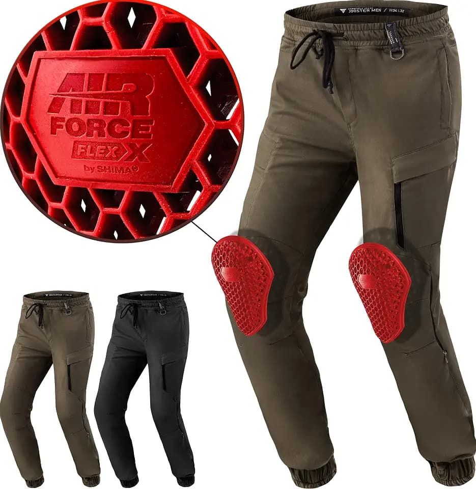 Shima Joggster Motorrad Hose Herren mit Protektoren Airforce Knieprotektoren Motorradhose Kurzgrößen Hosen für Herren