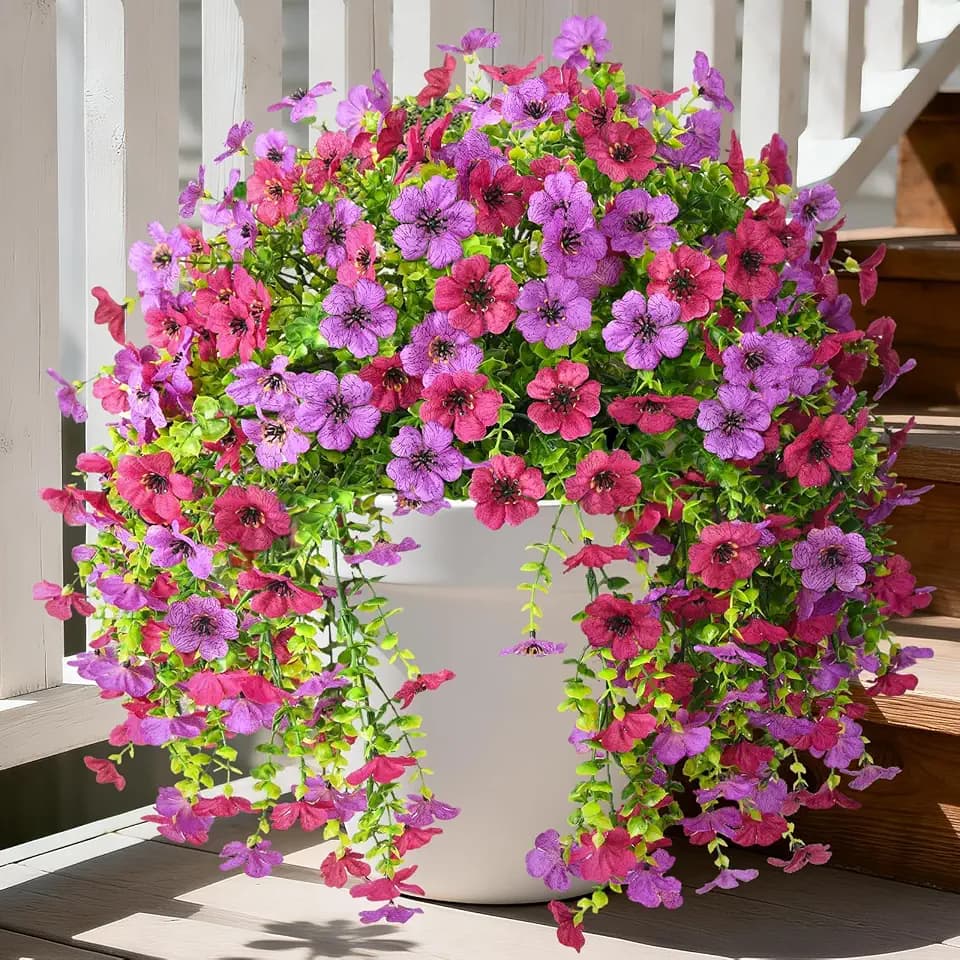 Artificial Fake Flowers Plants for Outdoor UV Resistant Summer Decoration