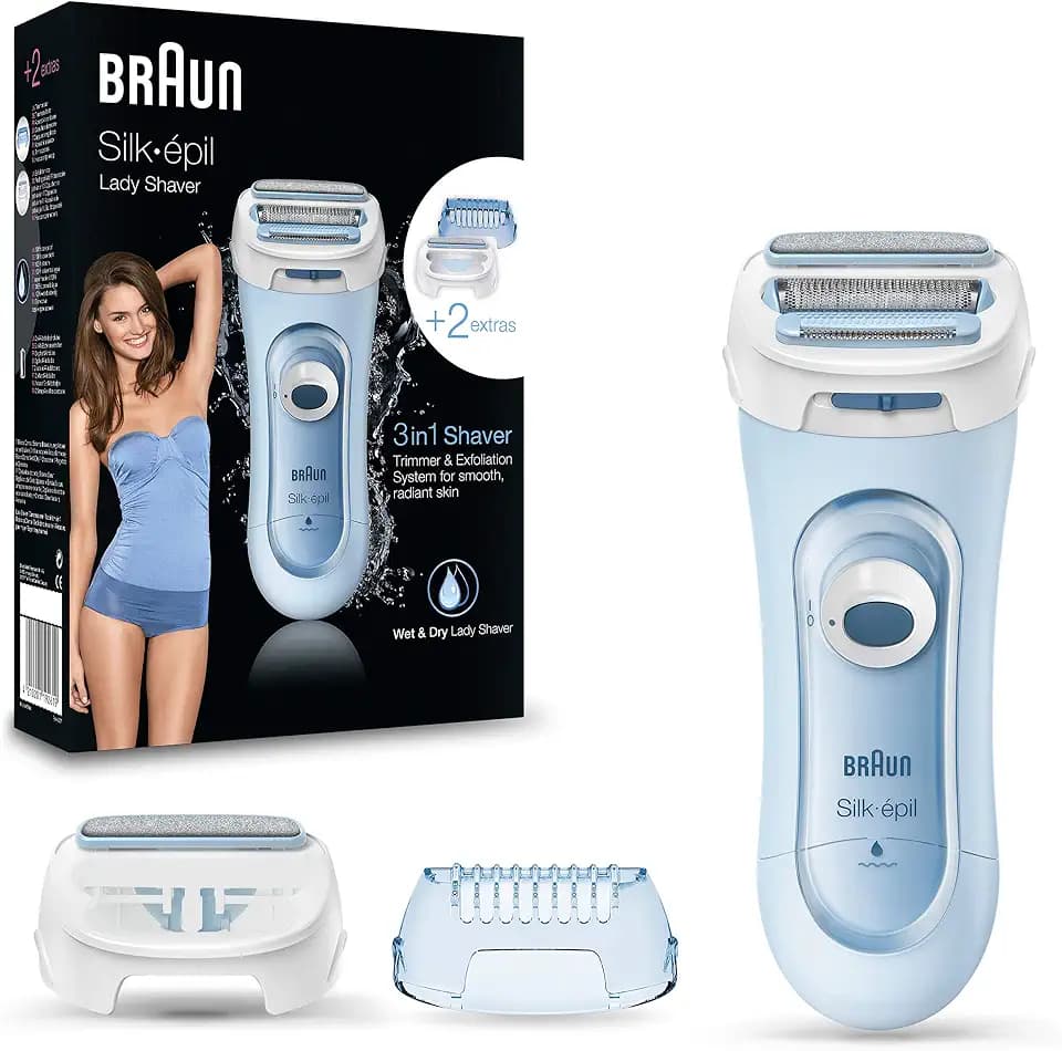Braun Ladyshaver Silk-épil, Damenrasierer Elektrisch, LS5160, Blau