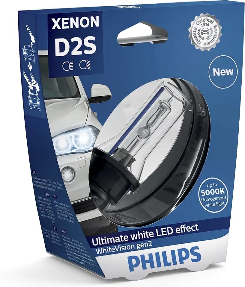 Philips 85122WHV2S1 Xenon-Scheinwerferlampe WhiteVision D2S Gen2, Einzelblister