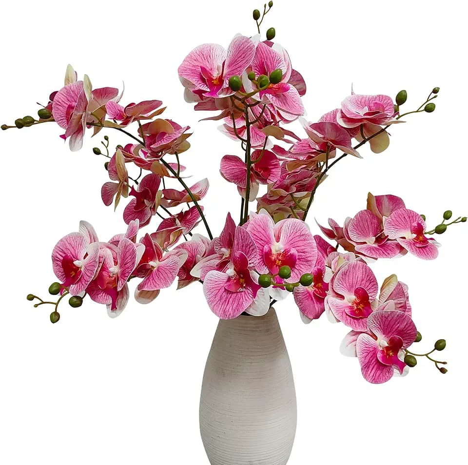 ATFL Artificial Orchids 10 Pcs with Floral Accessories for Wedding Decor