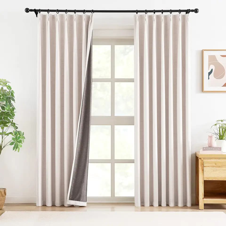 Pink Pinch Pleated Blackout Curtains for Living Room 40"Wx102"Long 2 Panels