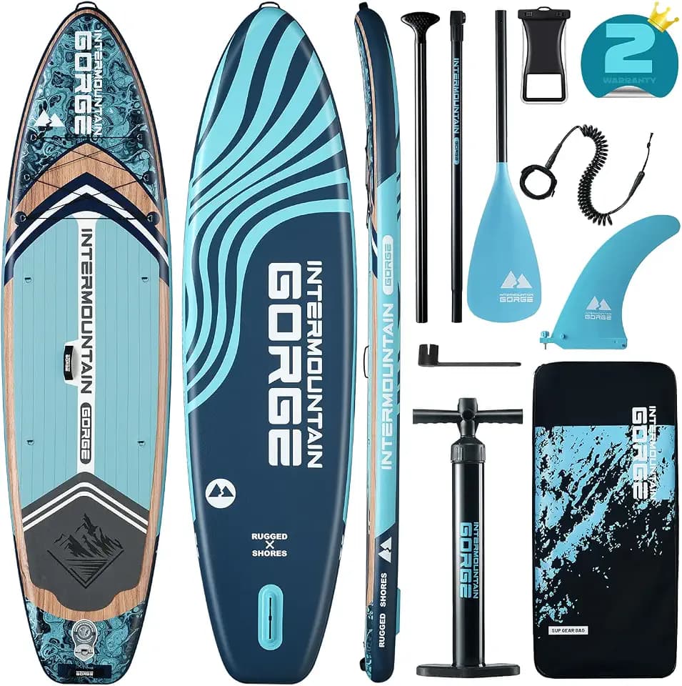 11'x34 Ultra Wide Inflatable Paddle Board, Stand Up Paddle Board &420lb Capacity for All Skill, Paddle Board for Yoga/Family, EVA Deck, US Fin, 100L Bag, High-Pressure Pump, Safety Leash