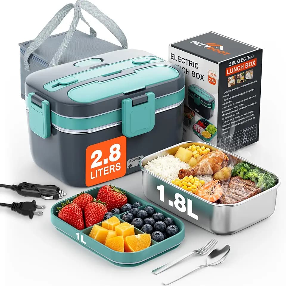 2.8L Electric Heated Lunch Box for Adult 100W Portable Food Warmer