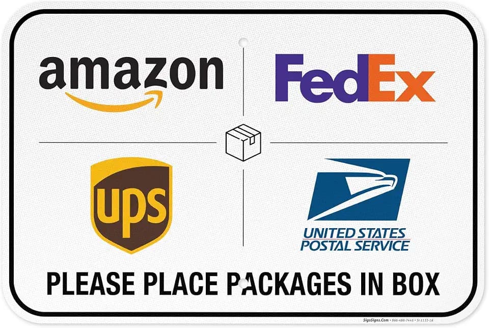 Package Delivery Sign, Please Leave Packages Here Sign, FedEx, Amazon, UPS,