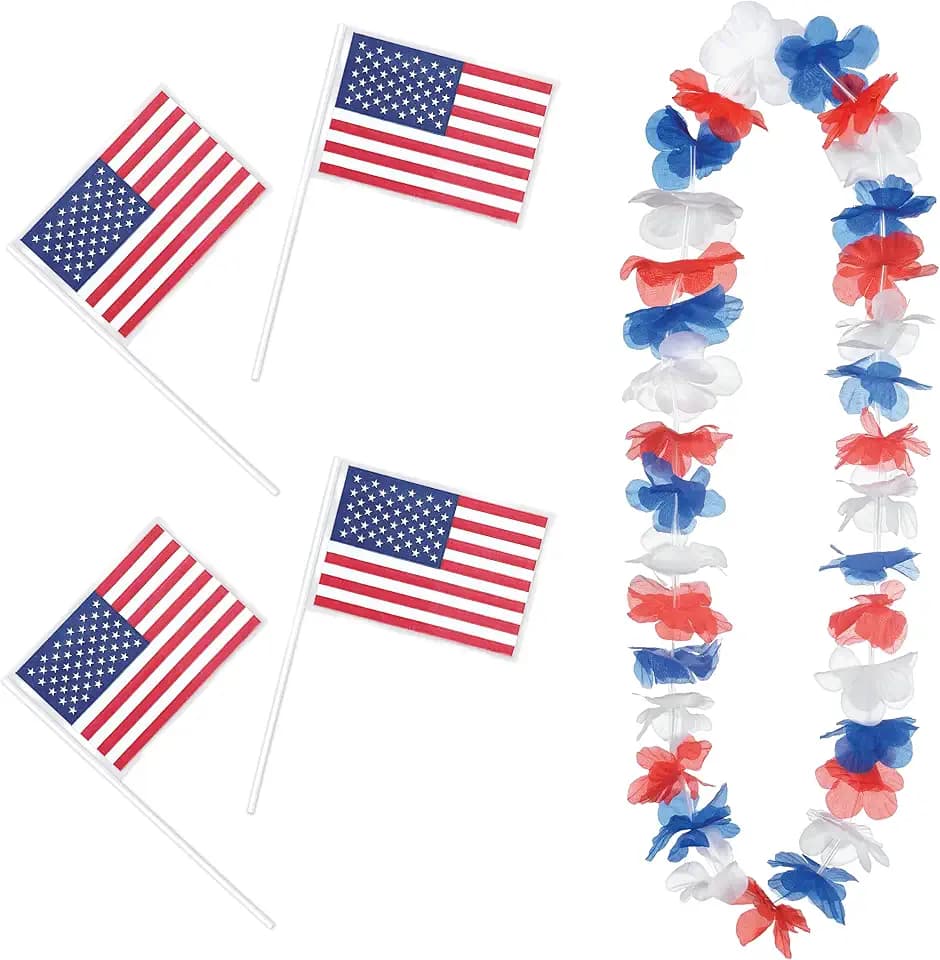 Party City Patriotic Flag and Lei Kit for 24 People