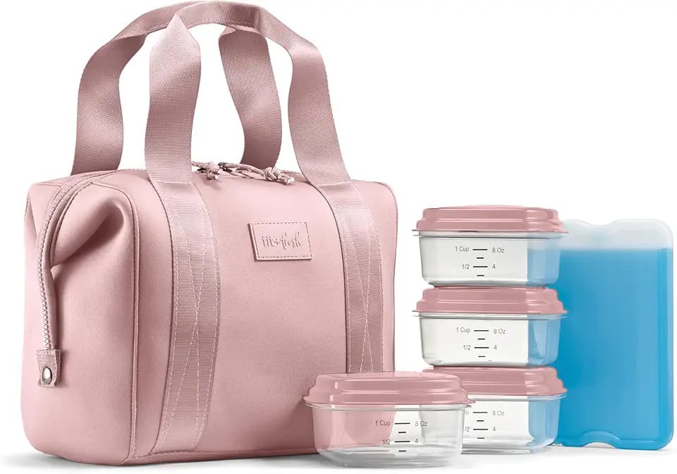 Fit & Fresh Remi Neoprene Lunch Bag for Women w/Ice Pack & Containers