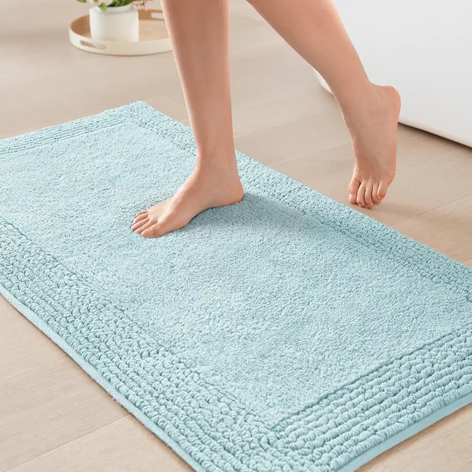 Madison Park Splendor Reversible 100% Cotton Bath Rug, 24 x 36, Blue