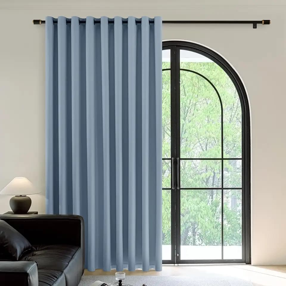 FMFUNCTEX 100% Blackout Blue Curtains 100x84 Inches, 1 Panel