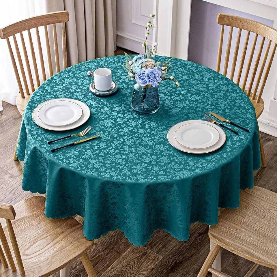 Smiry Round Waterproof Heavy Duty Vinyl Tablecloths, 70 x 70 Inch