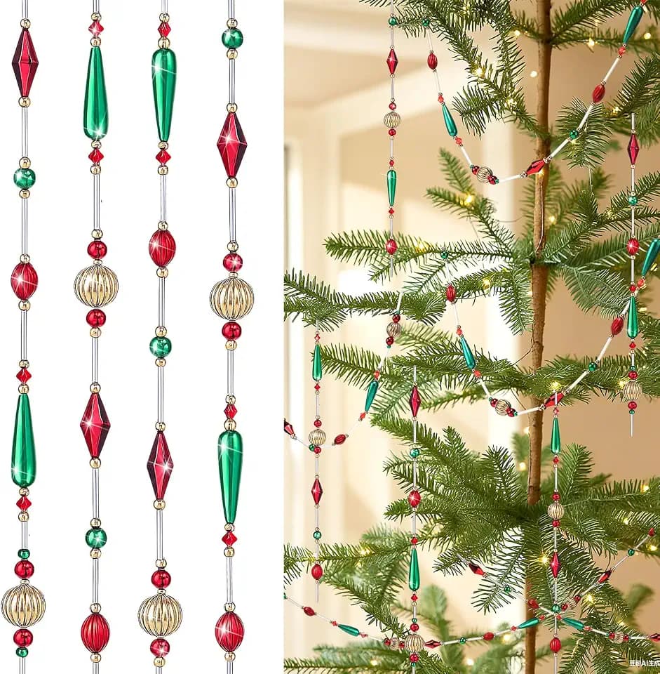 Suncalla 24 Feet Christmas Tree Bead Garland Hanging Garland, Classics