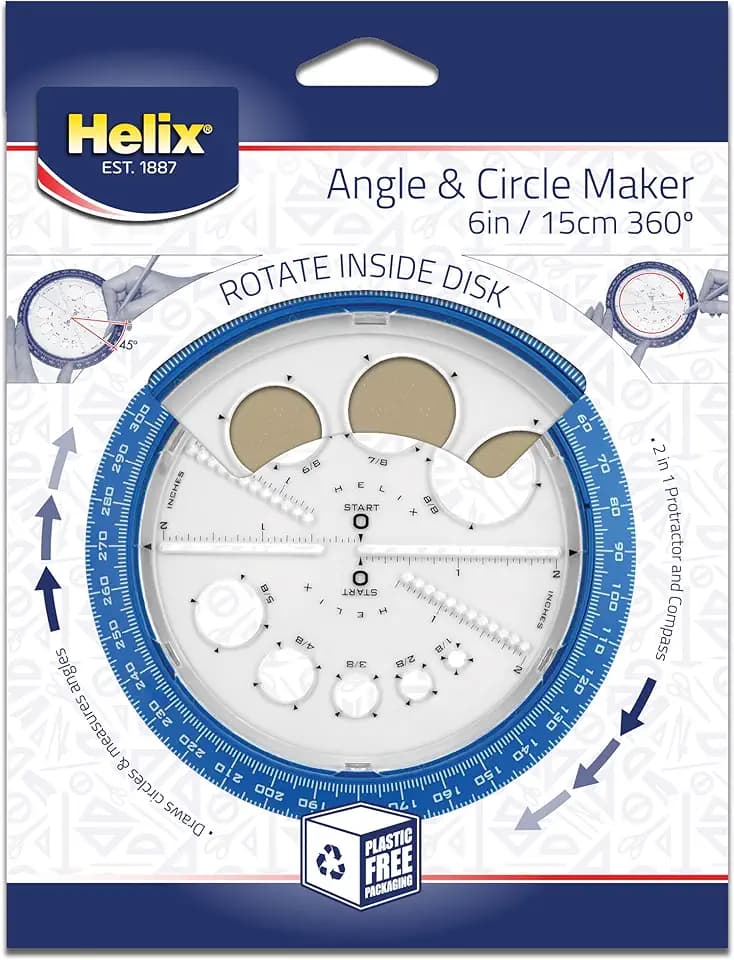 Helix - Angle and Circle Maker - 360 Degrees - Assorted - 6 inch / 15 cm