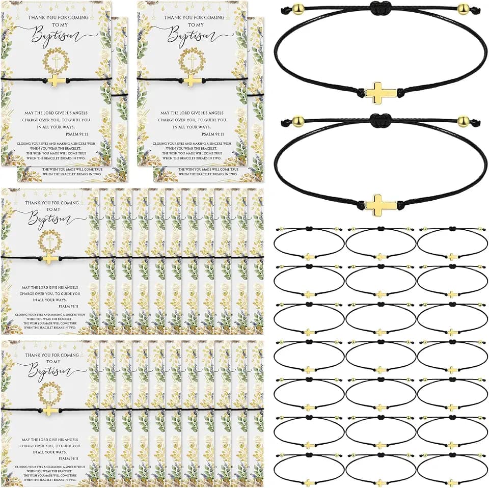 Tondiamo Baptism Favor for Guests Bulk Baptism Cross Bracelet