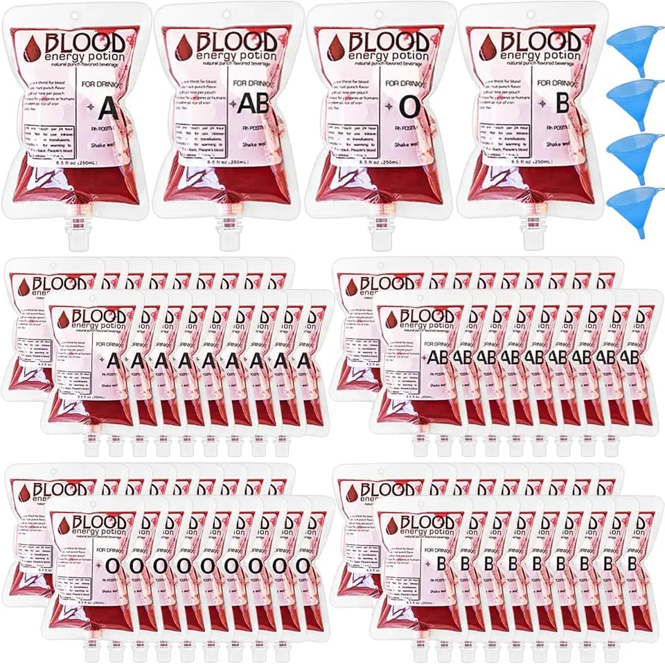 80 Pack Blood Bags for Drinks,8.5oz Halloween Decoration Drink Container