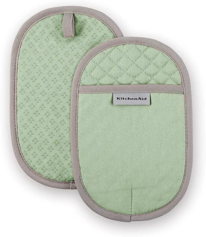 KitchenAid Asteroid Pot Holder 2-Pack Set, Pistachio, 6.5"x10"