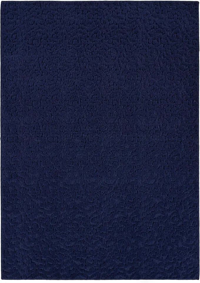 Garland Rug Ivy 6 Ft. X 9 Ft. Navy Blue Floral Solid Color Area Rug - Durable, Stylish, and Soft Rug for Living Rooms, Hallways, Bedrooms, and High-Traffic Areas