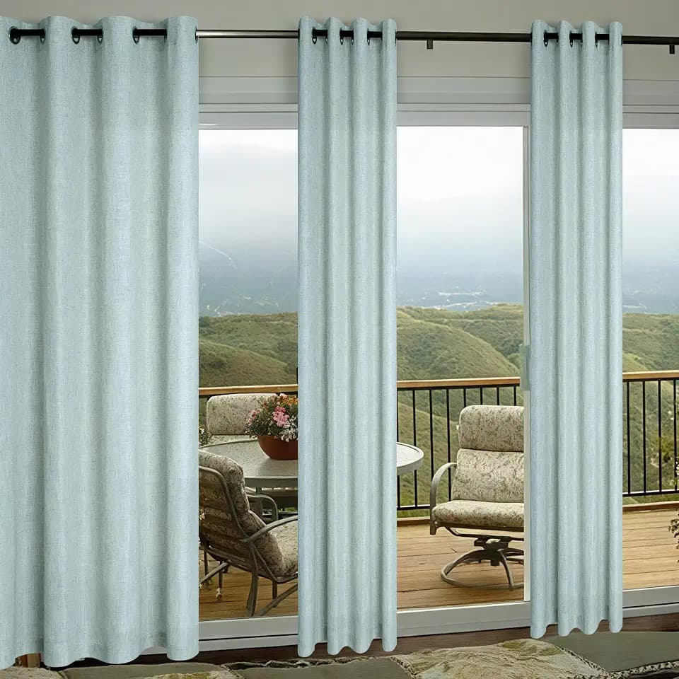 Sea Green Curtains 96 Inches Long for Living Room Windows Set 2 Panels Linen Textured Light Filtering Semi Sheer Grommet Curtains for Bedroom Decor Teen Girls