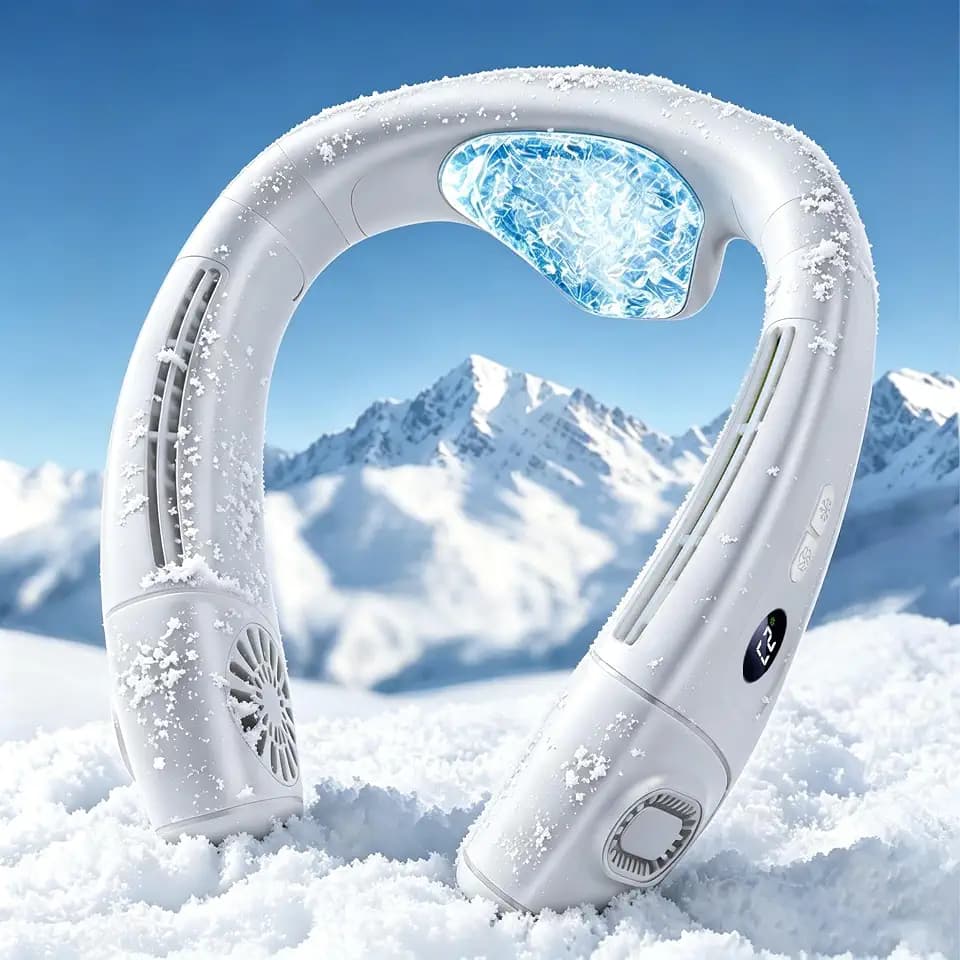 Neck fan with Cooling Plate-5200 mAh Rechargeable Neck Air Conditioner