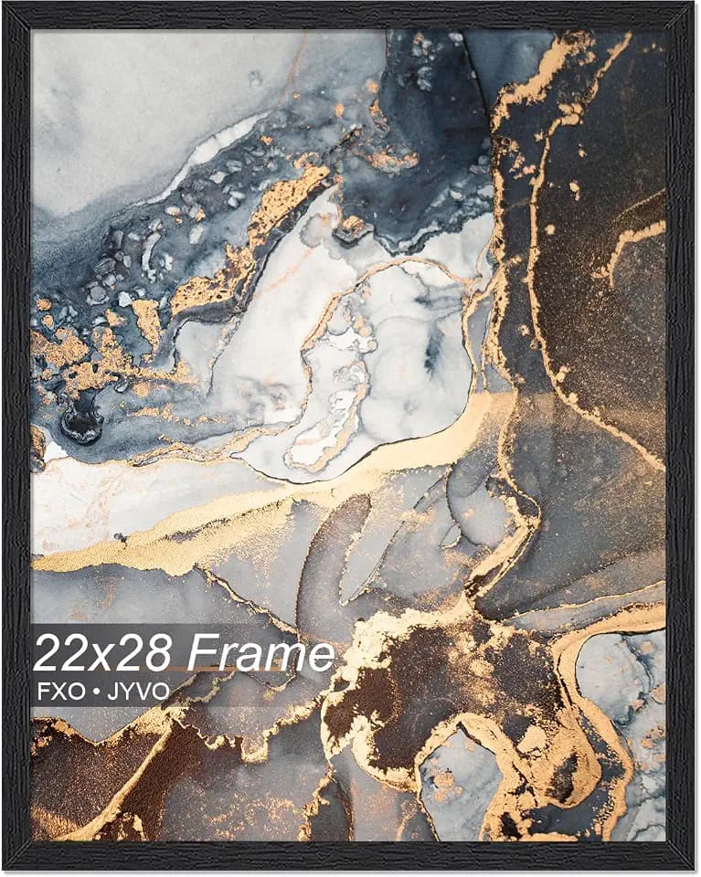 Fxojyvo 22x28 Picture Frame Black Engineered Wood Wall Hanging