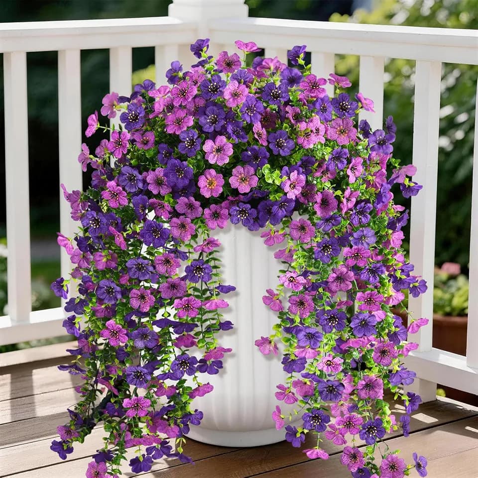 ZFProcess Artificial Fake Hanging Flowers Plants for Outdoor Spring Decor