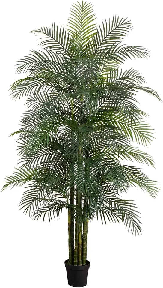 Nearly Natural 9 ft Artificial UV-Resistant Areca Palm Tree with Pot