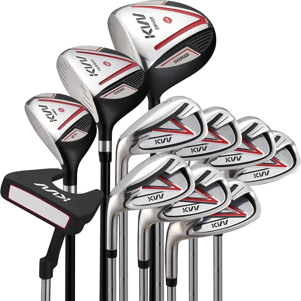 KVV Men Complete Golf Clubs Set, 7/11 Piece Full Golf Club Set with/Without Stand Bag, Right & Left Handed All Golf Clubs for Men Beginner