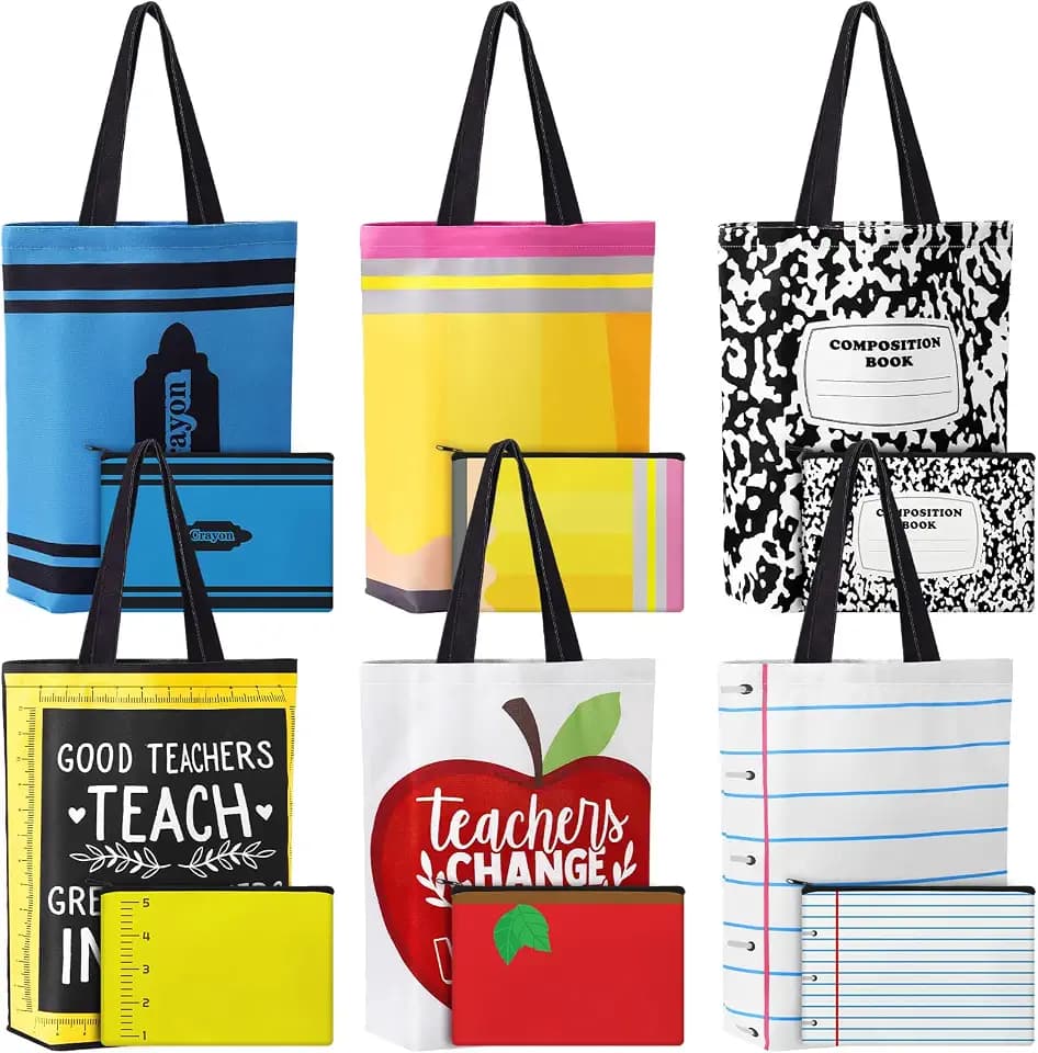 Paterr Teacher Tote Bags Pencil Pouch for Women