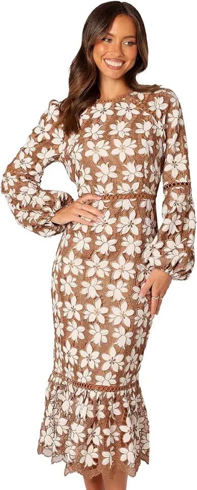 Petal & Pup Women's Pierre Long Sleeve Lace Maxi Dress